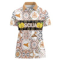 Personalized Sicilia National Symbols With Mosaic Motifs Women Polo Shirt