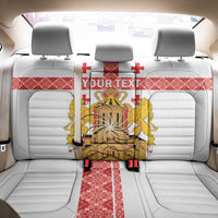 Personalised Georgia Independence Day Back Car Seat Cover Sameba Cathedral Borjgali Folk Pattern