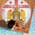 Personalised Georgia Independence Day Beach Blanket Sameba Cathedral Borjgali Folk Pattern