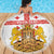 Personalised Georgia Independence Day Beach Blanket Sameba Cathedral Borjgali Folk Pattern