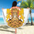 Personalised Georgia Independence Day Beach Blanket Sameba Cathedral Borjgali Folk Pattern