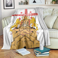Personalised Georgia Independence Day Blanket Sameba Cathedral Borjgali Folk Pattern