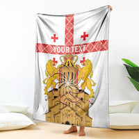 Personalised Georgia Independence Day Blanket Sameba Cathedral Borjgali Folk Pattern