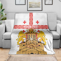 Personalised Georgia Independence Day Blanket Sameba Cathedral Borjgali Folk Pattern