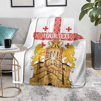 Personalised Georgia Independence Day Blanket Sameba Cathedral Borjgali Folk Pattern