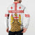 Personalised Georgia Independence Day Button Sweatshirt Sameba Cathedral Borjgali Folk Pattern