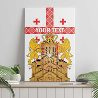 Personalised Georgia Independence Day Canvas Wall Art Sameba Cathedral Borjgali Folk Pattern