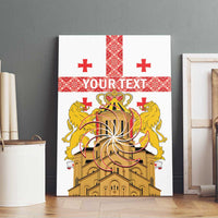 Personalised Georgia Independence Day Canvas Wall Art Sameba Cathedral Borjgali Folk Pattern