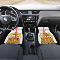 Personalised Georgia Independence Day Car Mats Sameba Cathedral Borjgali Folk Pattern
