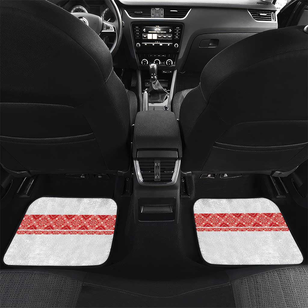 Personalised Georgia Independence Day Car Mats Sameba Cathedral Borjgali Folk Pattern