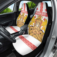 Personalised Georgia Independence Day Car Seat Cover Sameba Cathedral Borjgali Folk Pattern