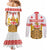 Personalised Georgia Independence Day Couples Matching Mermaid Dress and Long Sleeve Button Shirt Sameba Cathedral Borjgali Folk Pattern