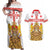 Personalised Georgia Independence Day Couples Matching Off Shoulder Maxi Dress and Hawaiian Shirt Sameba Cathedral Borjgali Folk Pattern