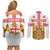 Personalised Georgia Independence Day Couples Matching Off Shoulder Short Dress and Long Sleeve Button Shirt Sameba Cathedral Borjgali Folk Pattern