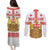 Personalised Georgia Independence Day Couples Matching Puletasi and Long Sleeve Button Shirt Sameba Cathedral Borjgali Folk Pattern