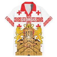 Personalised Georgia Independence Day Family Matching Mermaid Dress and Hawaiian Shirt Sameba Cathedral Borjgali Folk Pattern
