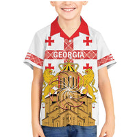 Personalised Georgia Independence Day Family Matching Mermaid Dress and Hawaiian Shirt Sameba Cathedral Borjgali Folk Pattern