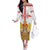 Personalised Georgia Independence Day Family Matching Off The Shoulder Long Sleeve Dress and Hawaiian Shirt Sameba Cathedral Borjgali Folk Pattern