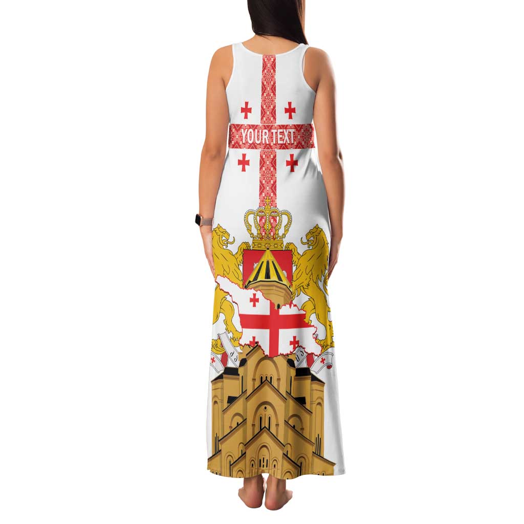 Personalised Georgia Independence Day Family Matching Tank Maxi Dress and Hawaiian Shirt Sameba Cathedral Borjgali Folk Pattern