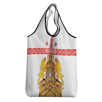 Personalised Georgia Independence Day Grocery Bag Sameba Cathedral Borjgali Folk Pattern