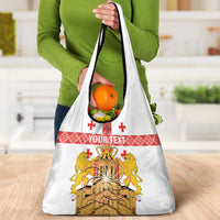 Personalised Georgia Independence Day Grocery Bag Sameba Cathedral Borjgali Folk Pattern