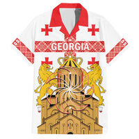 Personalised Georgia Independence Day Hawaiian Shirt Sameba Cathedral Borjgali Folk Pattern