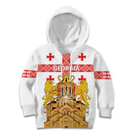Personalised Georgia Independence Day Kid Hoodie Sameba Cathedral Borjgali Folk Pattern