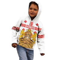 Personalised Georgia Independence Day Kid Hoodie Sameba Cathedral Borjgali Folk Pattern