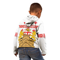 Personalised Georgia Independence Day Kid Hoodie Sameba Cathedral Borjgali Folk Pattern