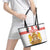 Personalised Georgia Independence Day Leather Tote Bag Sameba Cathedral Borjgali Folk Pattern