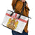 Personalised Georgia Independence Day Leather Tote Bag Sameba Cathedral Borjgali Folk Pattern