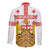 Personalised Georgia Independence Day Long Sleeve Button Shirt Sameba Cathedral Borjgali Folk Pattern