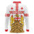 Personalised Georgia Independence Day Long Sleeve Polo Shirt Sameba Cathedral Borjgali Folk Pattern