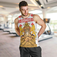 Personalised Georgia Independence Day Men Tank Top Sameba Cathedral Borjgali Folk Pattern