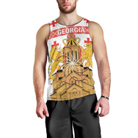 Personalised Georgia Independence Day Men Tank Top Sameba Cathedral Borjgali Folk Pattern