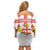 Personalised Georgia Independence Day Off Shoulder Short Dress Sameba Cathedral Borjgali Folk Pattern