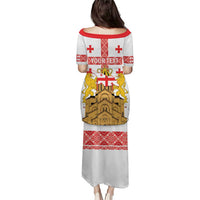 Personalised Georgia Independence Day Puletasi Sameba Cathedral Borjgali Folk Pattern