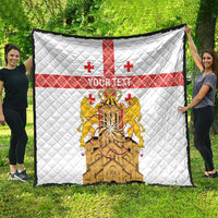 Personalised Georgia Independence Day Quilt Sameba Cathedral Borjgali Folk Pattern