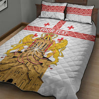 Personalised Georgia Independence Day Quilt Bed Set Sameba Cathedral Borjgali Folk Pattern