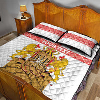 Personalised Georgia Independence Day Quilt Bed Set Sameba Cathedral Borjgali Folk Pattern
