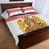 Personalised Georgia Independence Day Quilt Bed Set Sameba Cathedral Borjgali Folk Pattern