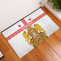 Personalised Georgia Independence Day Rubber Doormat Sameba Cathedral Borjgali Folk Pattern
