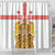 Personalised Georgia Independence Day Shower Curtain Sameba Cathedral Borjgali Folk Pattern