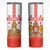 Personalised Georgia Independence Day Skinny Tumbler Sameba Cathedral Borjgali Folk Pattern