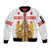 Personalised Georgia Independence Day Sleeve Zip Bomber Jacket Sameba Cathedral Borjgali Folk Pattern