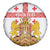 Personalised Georgia Independence Day Spare Tire Cover Sameba Cathedral Borjgali Folk Pattern