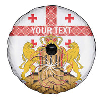 Personalised Georgia Independence Day Spare Tire Cover Sameba Cathedral Borjgali Folk Pattern