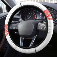 Georgia Independence Day Steering Wheel Cover Sameba Cathedral Borjgali Folk Pattern