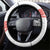 Georgia Independence Day Steering Wheel Cover Sameba Cathedral Borjgali Folk Pattern