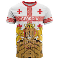 Personalised Georgia Independence Day T Shirt Sameba Cathedral Borjgali Folk Pattern